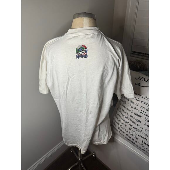 Vintage Fruit Of The Loom Mario Andretti Arrivederci Racing 1994 White Size XL - Picture 2 of 4